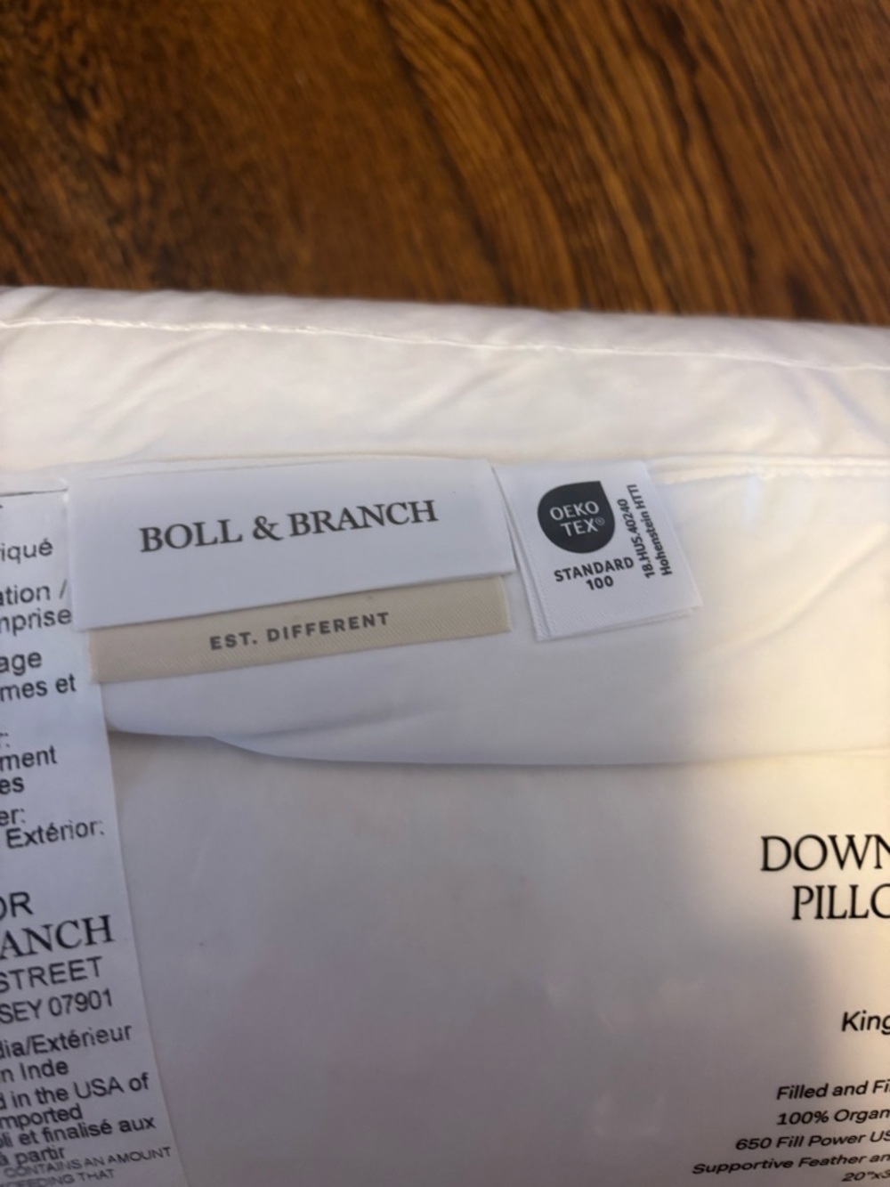 Boll & Branch Down Chamber Pillow Insert King Medium 20x36 NWT Organic Cotton - Picture 10 of 11